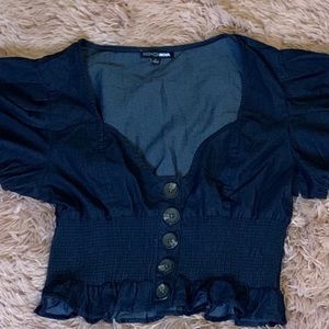 New Fashion Nova puff sleeve cropped blouse